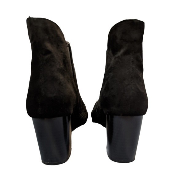 Rockport Black Micro Suede Ankle Boots Size 7 Block Heel Side Zip Closure Gail - Picture 13 of 16